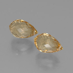 Pedras preciosas de Citrino Dourado claro natural de 8.48 ct, Briolette, VVS