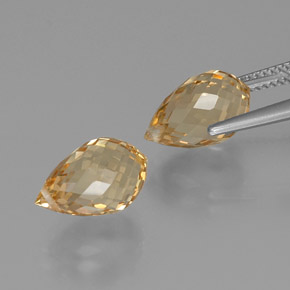Pedras preciosas de Citrino Dourado claro natural de 8.48 ct, Briolette, VVS