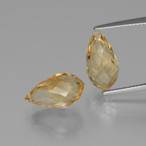 Pedras preciosas de Citrino Laranja Dourada natural de 8.24 ct, Briolette, VVS