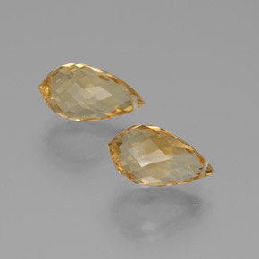 Pedras preciosas de Citrino Laranja Dourada natural de 8.24 ct, Briolette, VVS