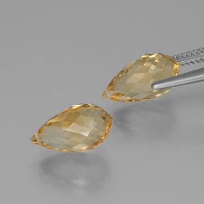 Pedras preciosas de Citrino Laranja Dourada natural de 8.24 ct, Briolette, VVS