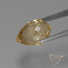 Citrino Laranja Dourada Natural 7.86ct, Briolette, VS