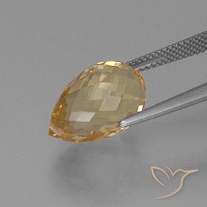 Citrino dourado natural 7,90ct, briolete, VVS-VS