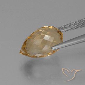 Citrino Dourado claro Natural 7.80ct, Briolette, VVS