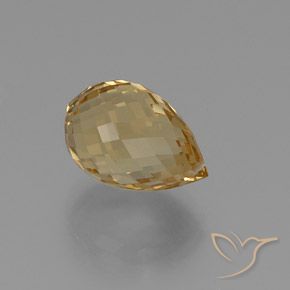 Citrino Laranja Dourada Natural 8.29ct, Briolette, VVS