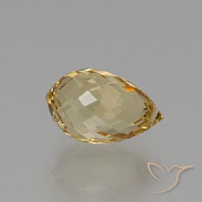 Citrino Dourado claro Natural 8.00ct, Briolette, VVS-VS