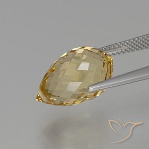 Citrino Dourado claro Natural 8.00ct, Briolette, VVS-VS