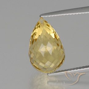 Citrino dourado natural 8,08ct, briolete, VVS-VS