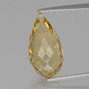 Citrino dourado claro natural 7,24ct, briolete, VVS