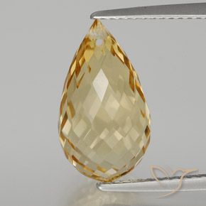 6.56ct Natural Ouro Citrino, Briolette, VVS