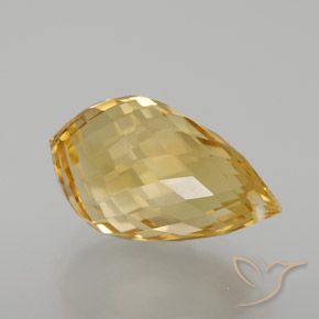 Citrino Ouro Médio-claro Natural 6.82ct, Briolette, VVS