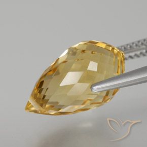 Citrino Ouro Médio-claro Natural 6.82ct, Briolette, VVS