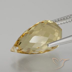 Citrino Dourado Natural 6.91ct, Briolette, VVS-VS