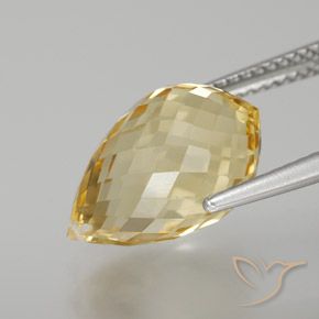 Citrino Dourado claro Natural 6.70ct, Briolette, VVS