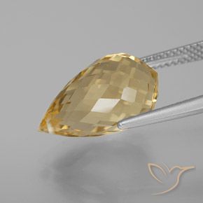 Citrino Dourado Natural 7.33ct, Briolette, VVS