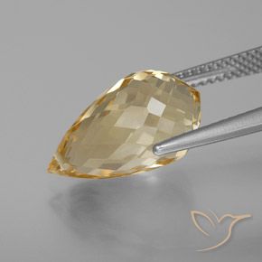 Citrino Dourado Natural 7.22ct, Briolette, VVS