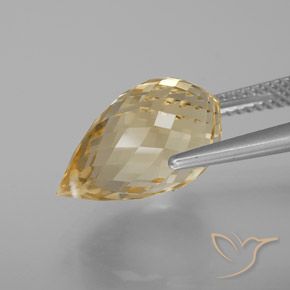 Citrino Dourado claro Natural 7.12ct, Briolette, VVS-VS