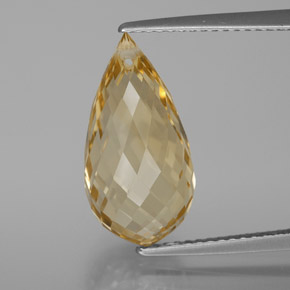 Citrino dourado natural 7,09ct, briolete, VVS