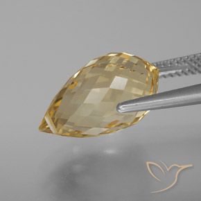 Citrino Dourado claro Natural 7.35ct, Briolette, VVS