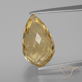 7.50ct Natural Laranja Dourada Citrino, Briolette, VVS-VS