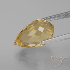 Citrino Laranja Dourada Natural 7.50ct, Briolette, VVS-VS