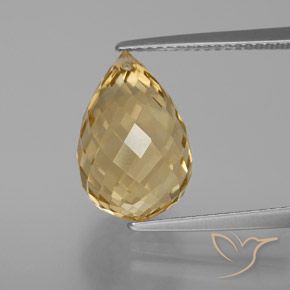 7.39ct Natural Laranja Dourada Citrino, Briolette, VVS-VS