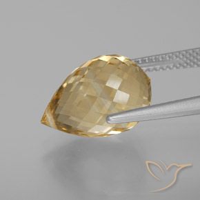 Citrino Laranja Dourada Natural 7.39ct, Briolette, VVS-VS