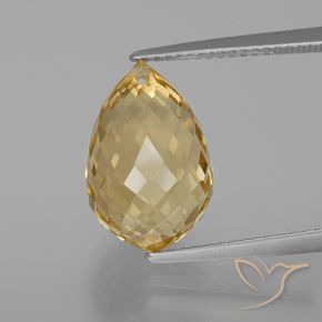7.40ct Natural Dourado claro Citrino, Briolette, VVS-VS