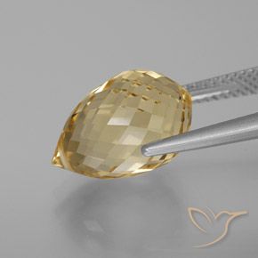 Citrino Dourado claro Natural 7.40ct, Briolette, VVS-VS