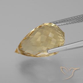 Citrino Dourado claro Natural 8.24ct, Briolette, VVS-VS