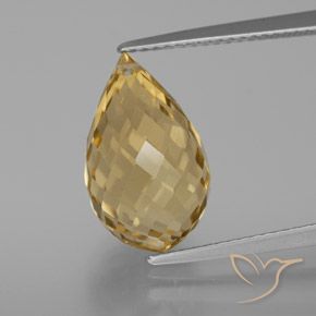 7.33ct Natural Laranja Dourada Citrino, Briolette, VVS-VS