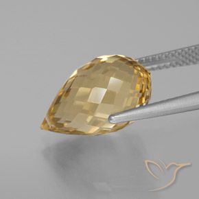 Citrino Laranja Dourada Natural 7.33ct, Briolette, VVS-VS
