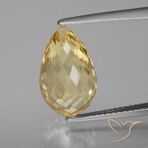 7.17ct Natural Dourado claro Citrino, Briolette, VVS