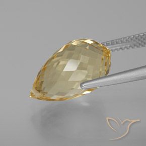Citrino Dourado claro Natural 7.17ct, Briolette, VVS