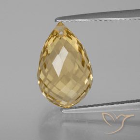 7.28ct Natural Dourado claro Citrino, Briolette, VVS-VS