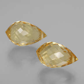 Pedras preciosas de citrino dourado natural de 7,77 ct, briolete, VVS-VS