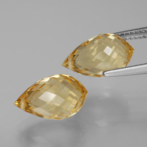 Pedras preciosas de citrino dourado natural de 7,77 ct, briolete, VVS-VS