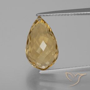 6.28ct Natural Laranja Dourada Citrino, Briolette, VVS