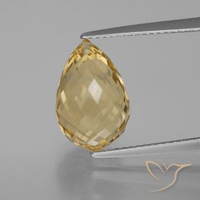 6.29ct Natural Laranja Dourada Citrino, Briolette, VVS
