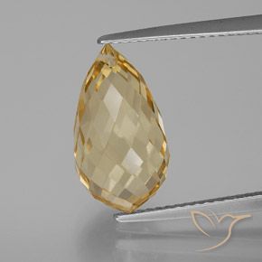 6.44ct Natural Dourado claro Citrino, Briolette, VVS