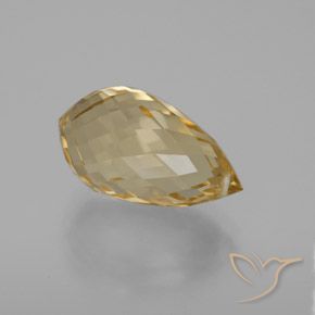 Citrino Dourado claro Natural 6.44ct, Briolette, VVS