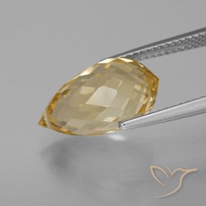 Citrino Dourado claro Natural 6.44ct, Briolette, VVS