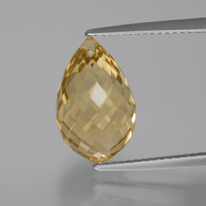 Citrino dourado natural 6,90ct, briolete, VVS