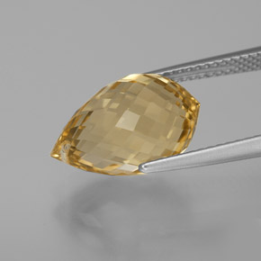 Citrino dourado natural 6,90ct, briolete, VVS