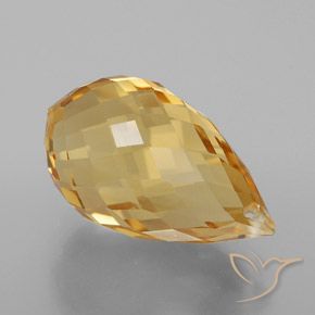 Citrino Dourado Natural 6.21ct, Briolette, VVS