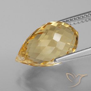 Citrino Laranja Dourada Natural 5.70ct, Briolette, VVS