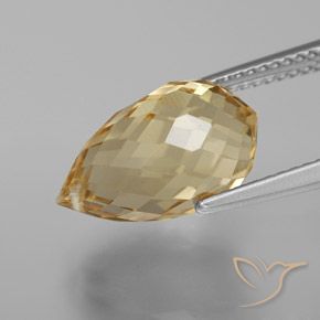 Citrino Marrom dourado Natural 5.96ct, Briolette, VVS-VS