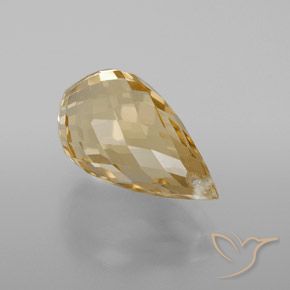 Citrino Dourado-Laranja Natural 4.93ct, Briolette, VS