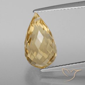 4.71ct Natural Dourado-Laranja Citrino, Briolette, VVS-VS