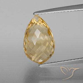 4.30ct Natural Dourado-Laranja Citrino, Briolette, VVS-VS